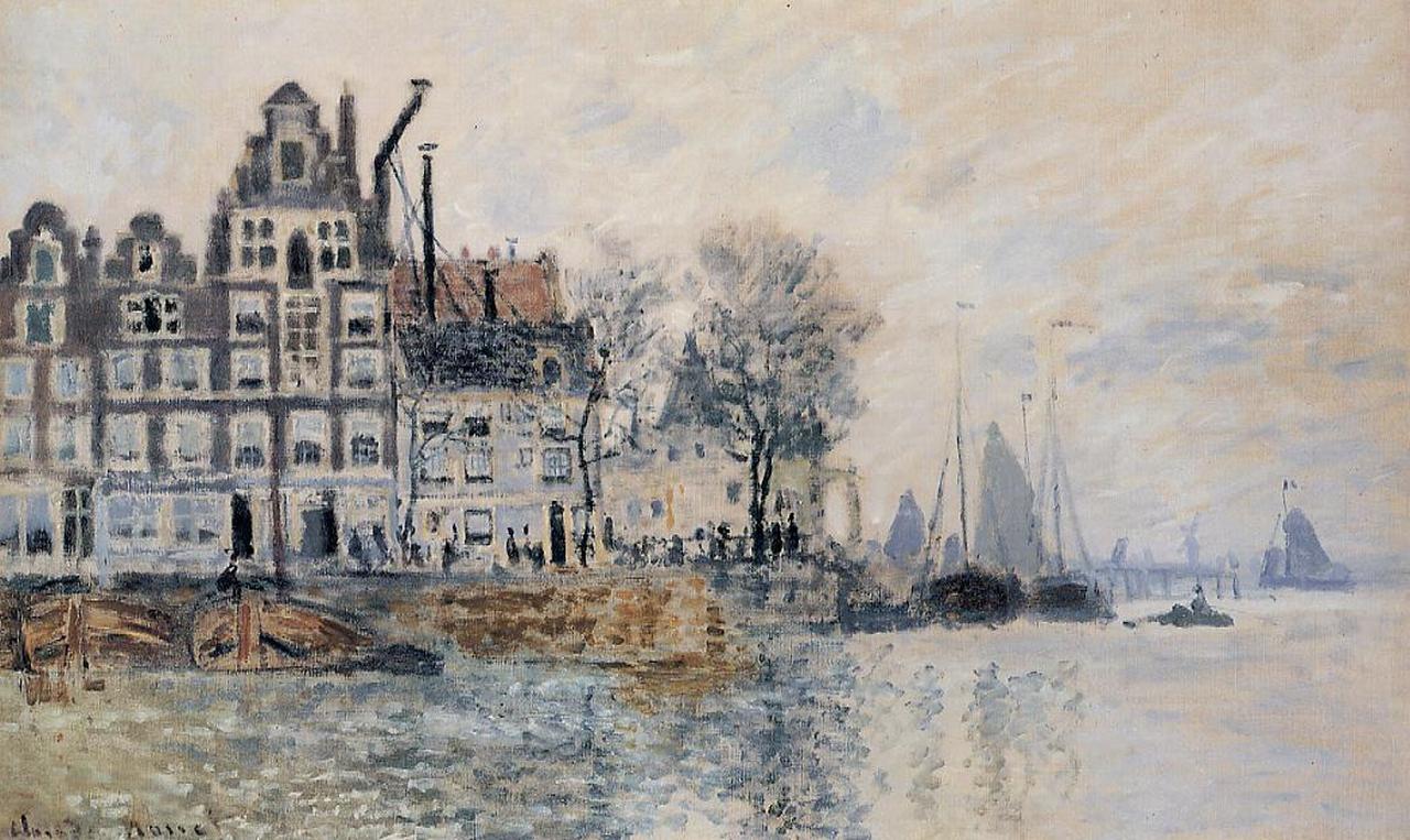 Клод Моне картина Вид Амстердама 1874г